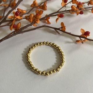 New Gold Color Beaded Stretch Bracelet